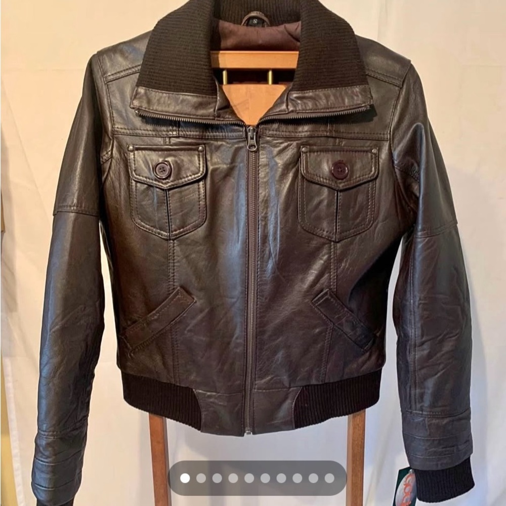 Brown Leather Aviator Jacket